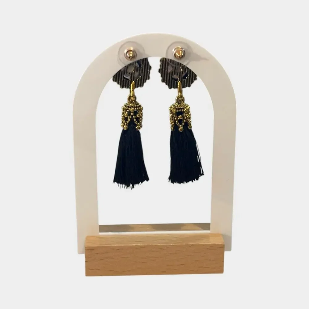 Vintage Women Velvet Black Earrings
